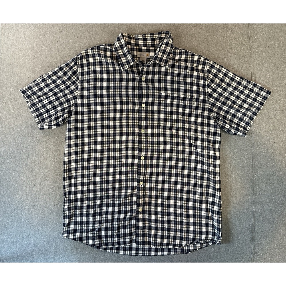 Carhartt Men's Short Sleeve Plaid Relaxed Fit